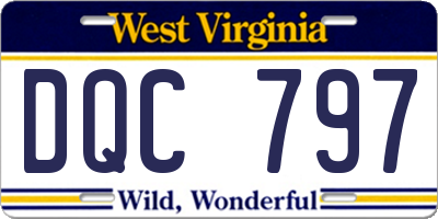WV license plate DQC797