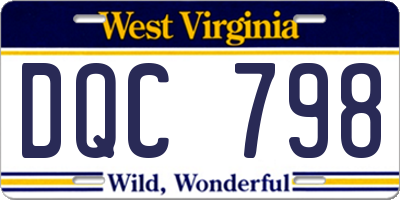 WV license plate DQC798