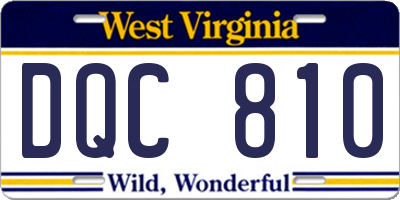 WV license plate DQC810