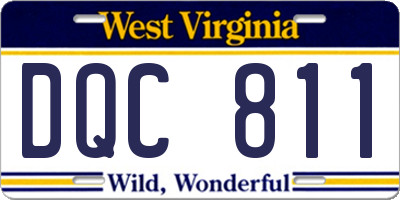 WV license plate DQC811