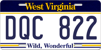 WV license plate DQC822