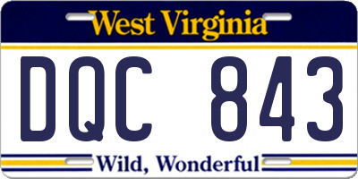 WV license plate DQC843
