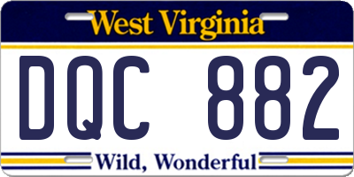 WV license plate DQC882