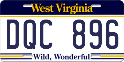 WV license plate DQC896