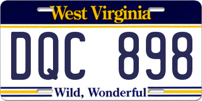WV license plate DQC898
