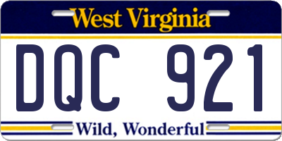 WV license plate DQC921
