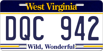 WV license plate DQC942
