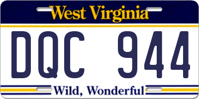 WV license plate DQC944