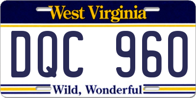 WV license plate DQC960