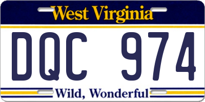WV license plate DQC974