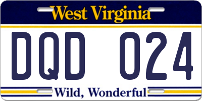 WV license plate DQD024
