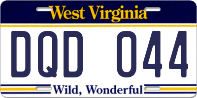 WV license plate DQD044