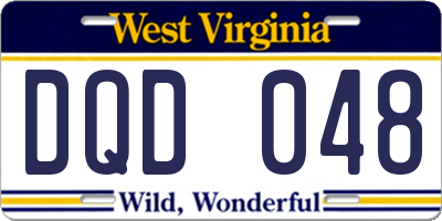 WV license plate DQD048