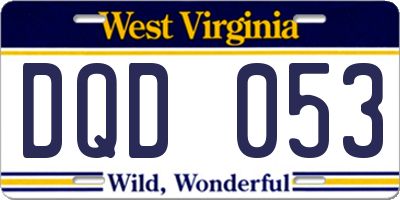 WV license plate DQD053