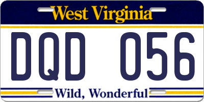 WV license plate DQD056