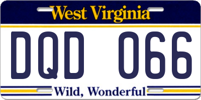 WV license plate DQD066