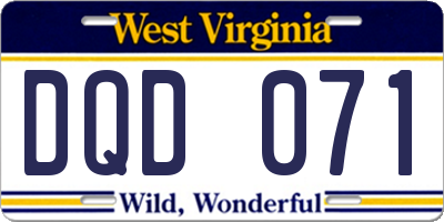 WV license plate DQD071