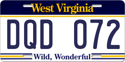 WV license plate DQD072
