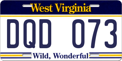 WV license plate DQD073