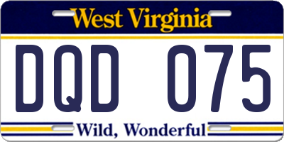 WV license plate DQD075