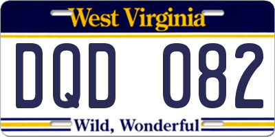 WV license plate DQD082