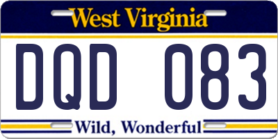 WV license plate DQD083