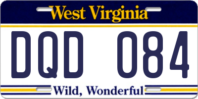 WV license plate DQD084