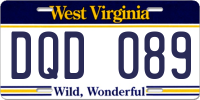 WV license plate DQD089