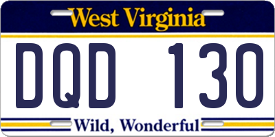WV license plate DQD130