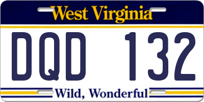 WV license plate DQD132