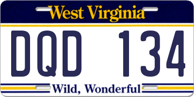 WV license plate DQD134