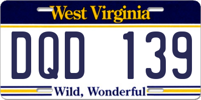 WV license plate DQD139
