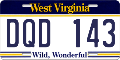 WV license plate DQD143