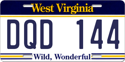 WV license plate DQD144