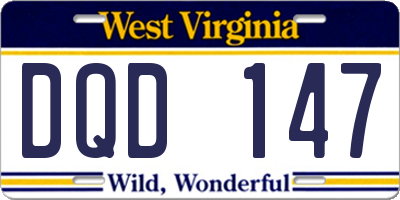 WV license plate DQD147