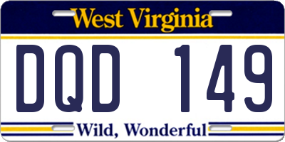 WV license plate DQD149