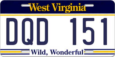 WV license plate DQD151