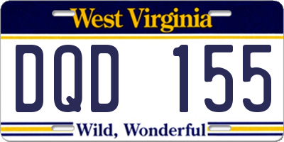 WV license plate DQD155