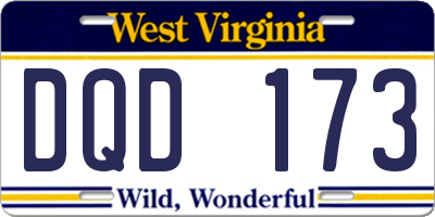 WV license plate DQD173