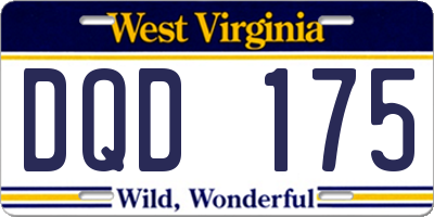 WV license plate DQD175