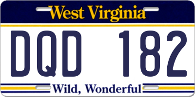 WV license plate DQD182