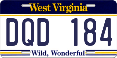 WV license plate DQD184