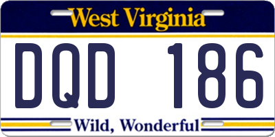 WV license plate DQD186