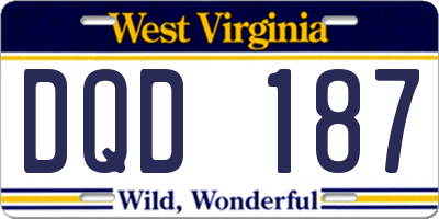 WV license plate DQD187