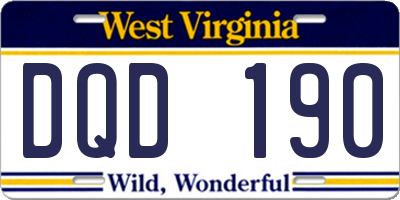 WV license plate DQD190