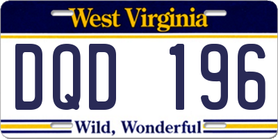 WV license plate DQD196