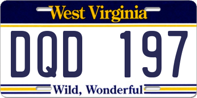 WV license plate DQD197