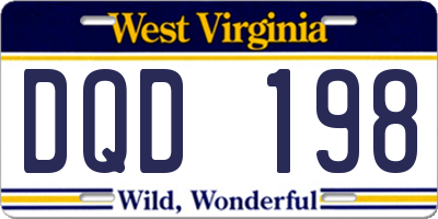 WV license plate DQD198