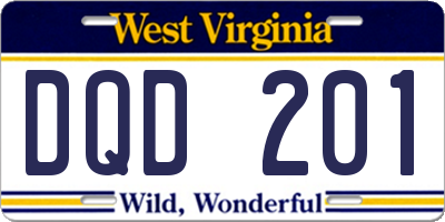 WV license plate DQD201