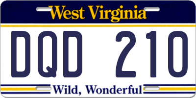 WV license plate DQD210